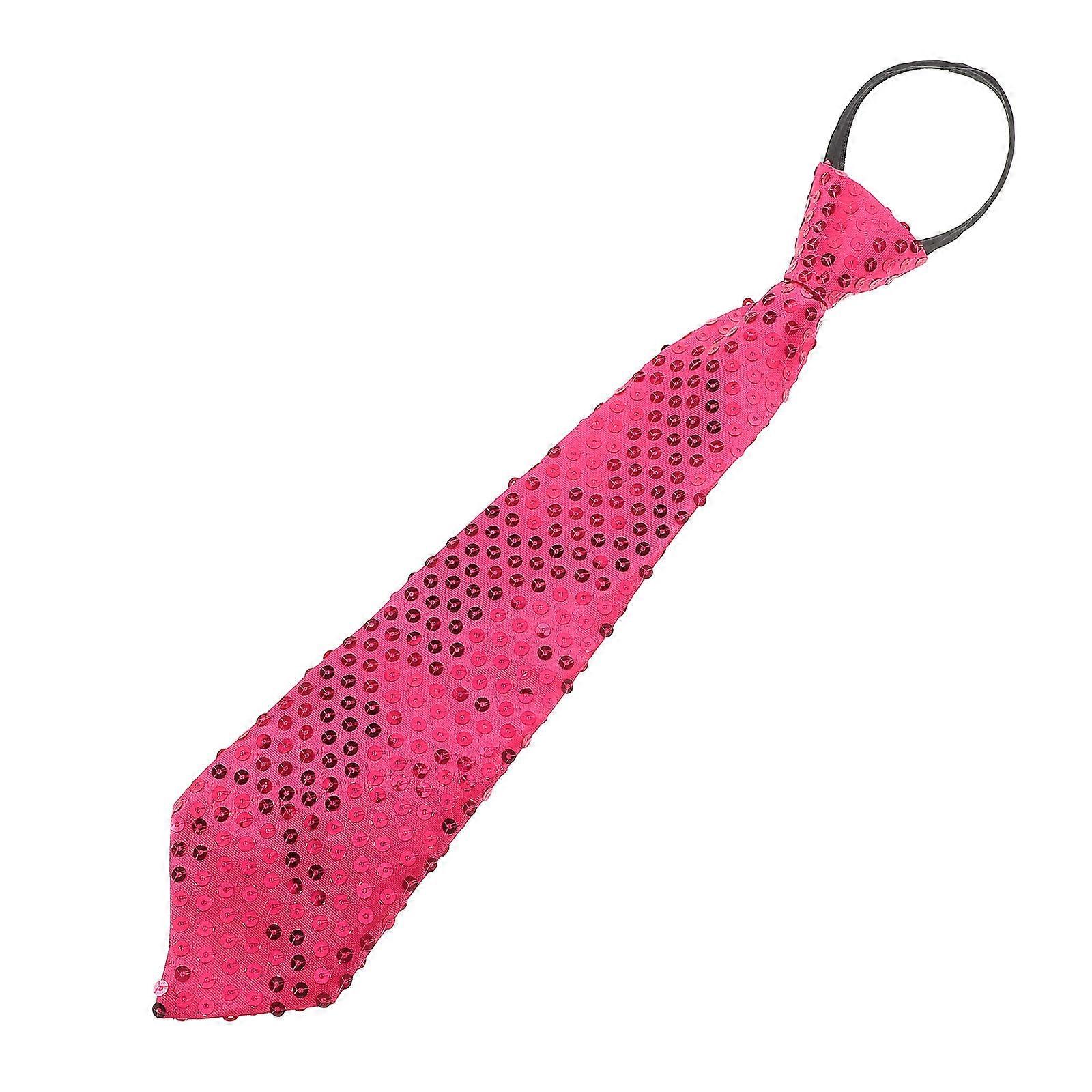 5Pcs Rosy Sequin Tie for Men Sparkle Necktie Suitable for Halloween