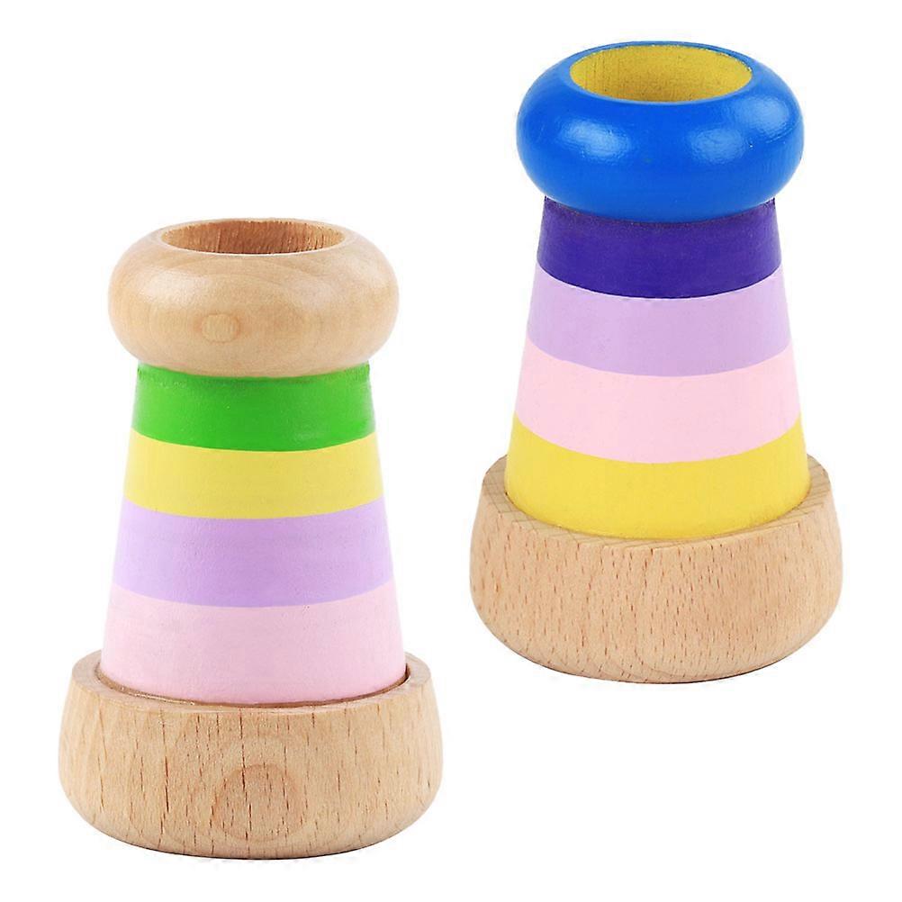 Charming Kaleidoscope Wooden Kaleidoscope Toy for Kids Playing 2Pcs