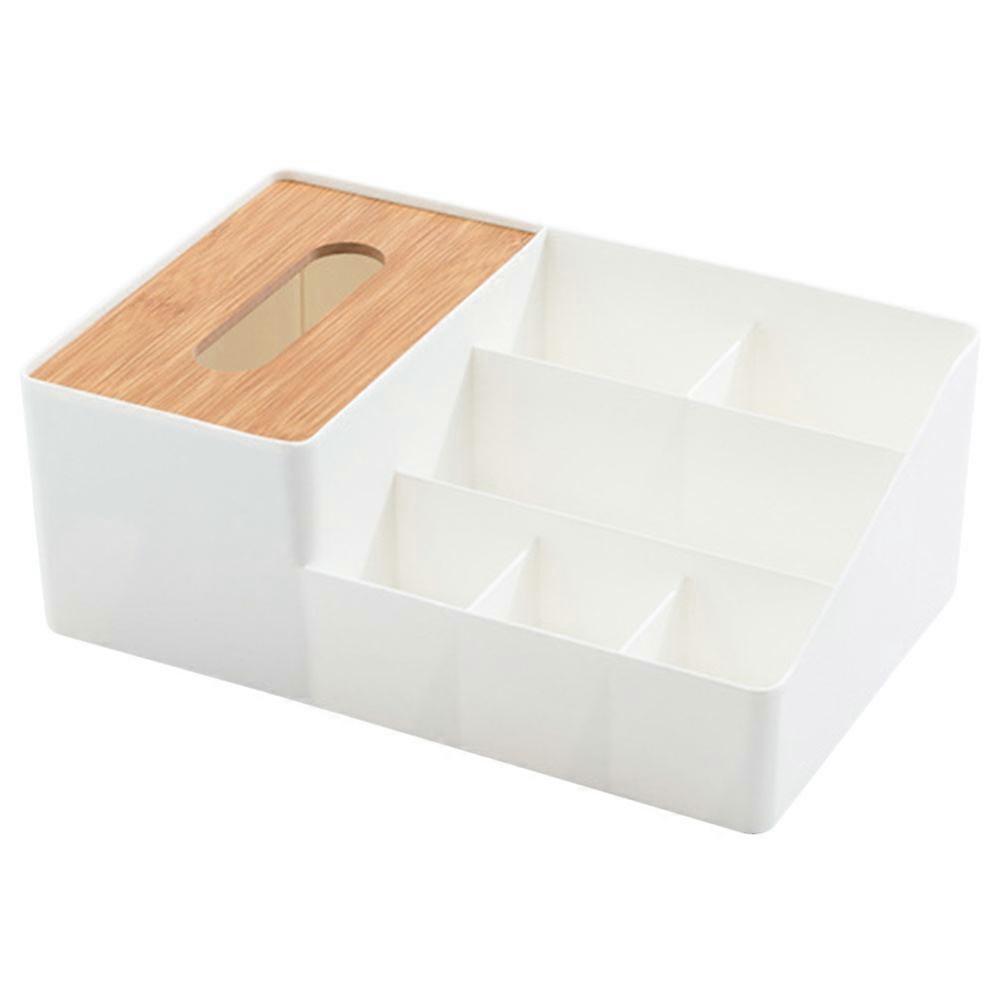 Desktop Organizer Box for Storage 2Pcs Multi-Use Tissue Box and Remote Controller Container