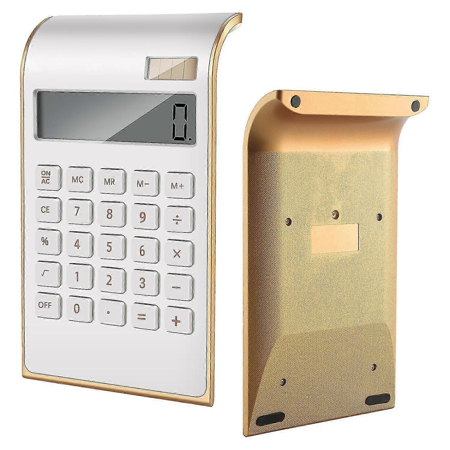 Calculator, Slim Elegant Design, Office/Home Electronics, Dual Powered Desktop Calculator, Solar Pow