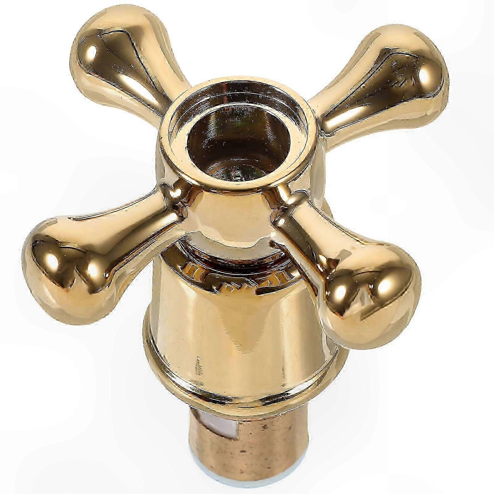 Antique Brass Cross Handle Faucet Knob for Bathroom Sink Tap - 1 Set