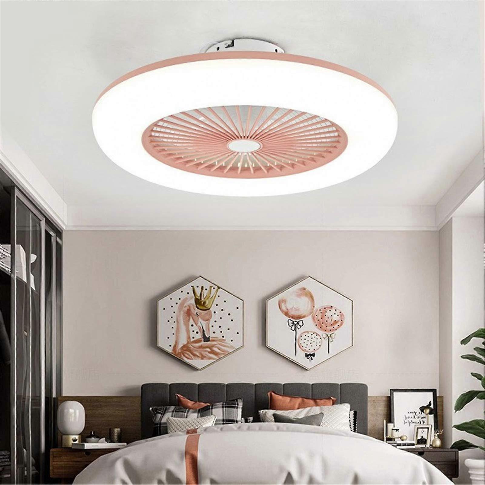 LED Ceiling Light with Fan, 3 Color Adjustable, Remote Control Ceiling Fan with Timing, Modern Ventilator for Living Room, Bedroom