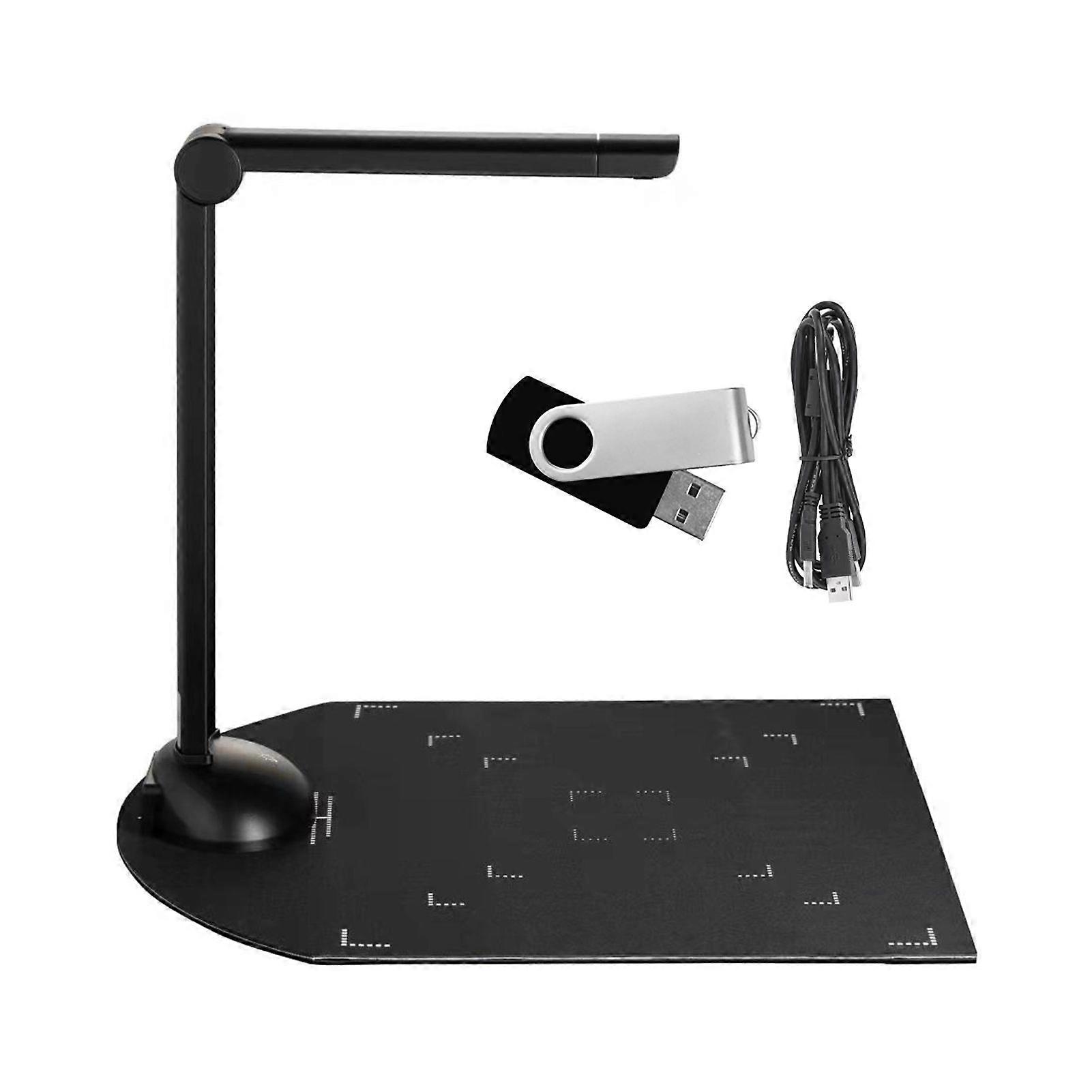 Document Book Camera Scanner 8 Mega-pixel HD High-Definition A3 Scanning Size with USB Port LED Light OCR Function Compatible with Windows for Classro