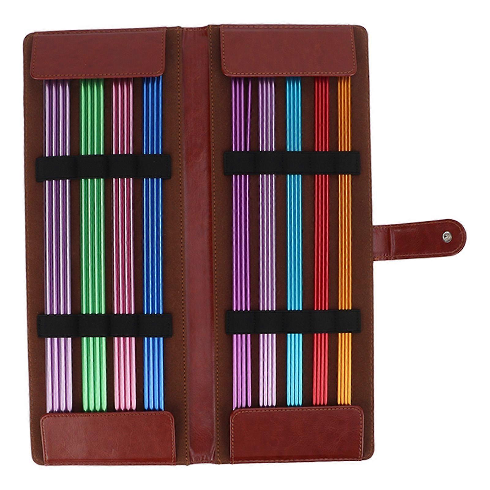 36 Pcs Knitting Needles Set 35cm Long Multiple Sizes Double Pointed Rods Colored Sweater Aluminum Needles Knitting Tools