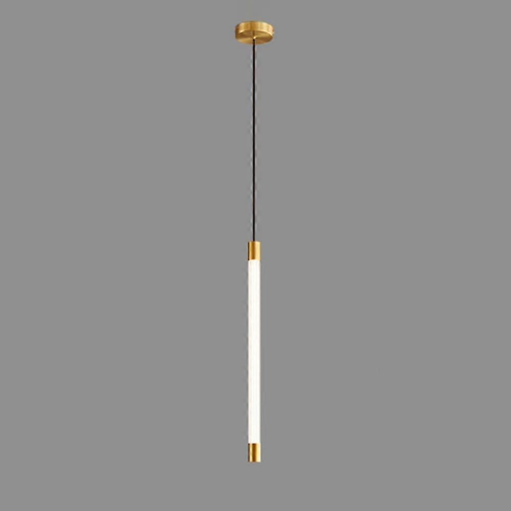 Linear Long Tube Pendant Light UltraThin Brass Hanging Lamp With Acrylic Shade Minimalist Modern LED Bedside Suspension
