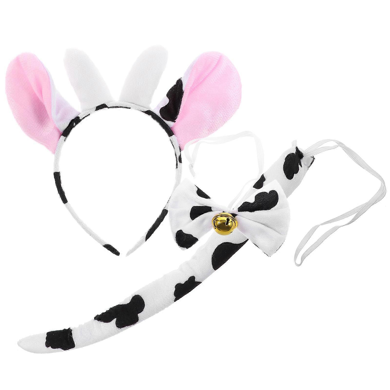 Animal Costume Accessory With Cow Ears And Tail For Birthday Party And Halloween Featuring Durable Construction 1 Set