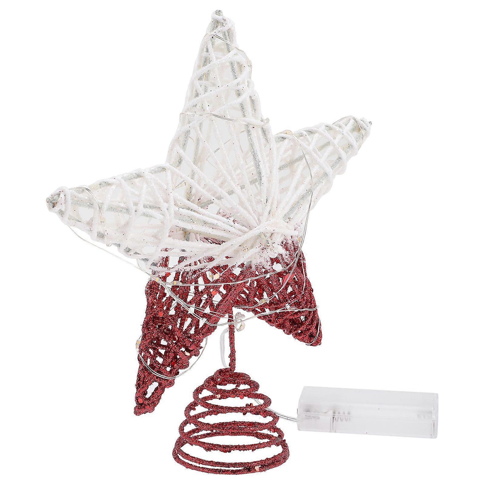 Xmas Tree Topper with String Light for Decoration 2Pcs Iron
