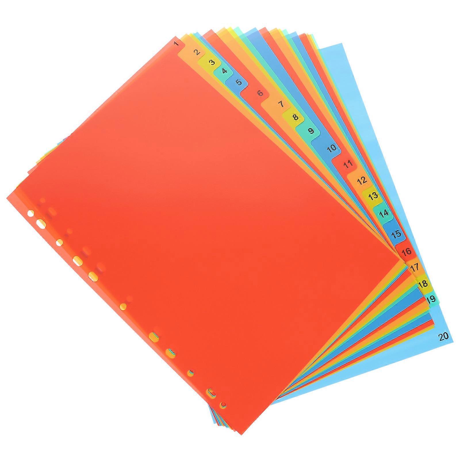 Orange Binder Divider Sheets for Classification 40 Sheets A4 Paper Tabs