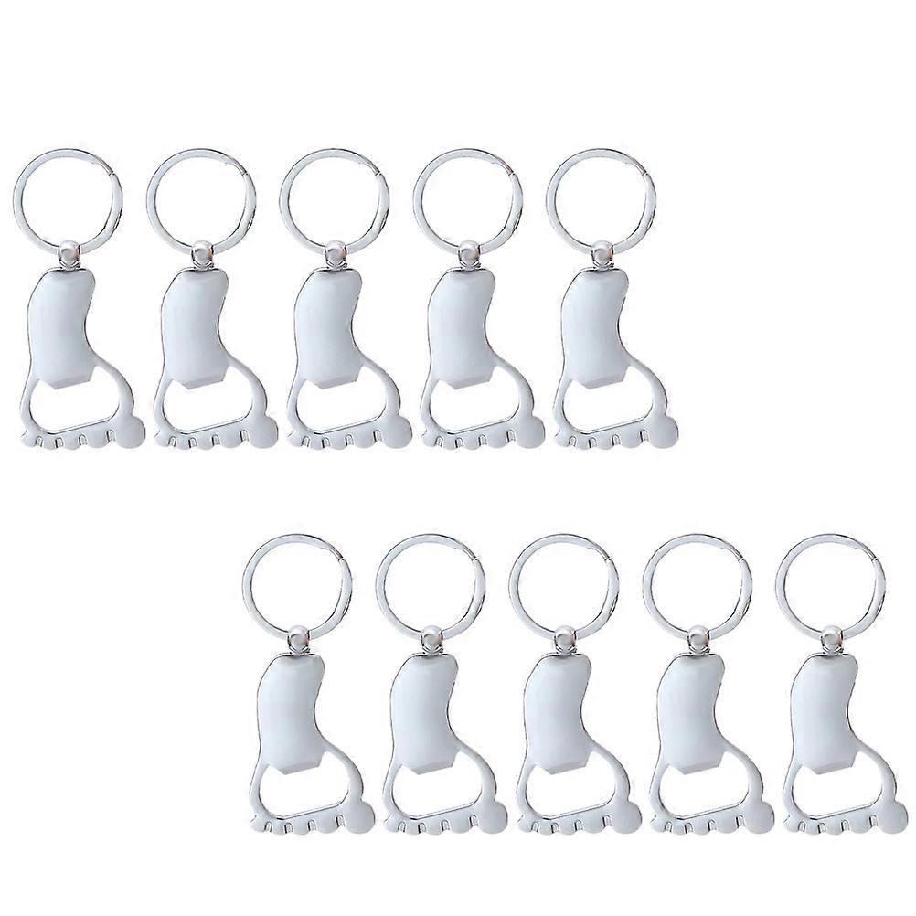 Stylish Foot-Shaped Decorative Key Chains For Lovers And Hosts 100 Pcs Silver Metal