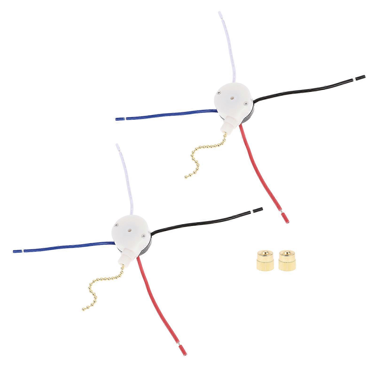 Ceiling Fan Pull Chain Switch 3-Speed Control Replacement Kit 6Pcs