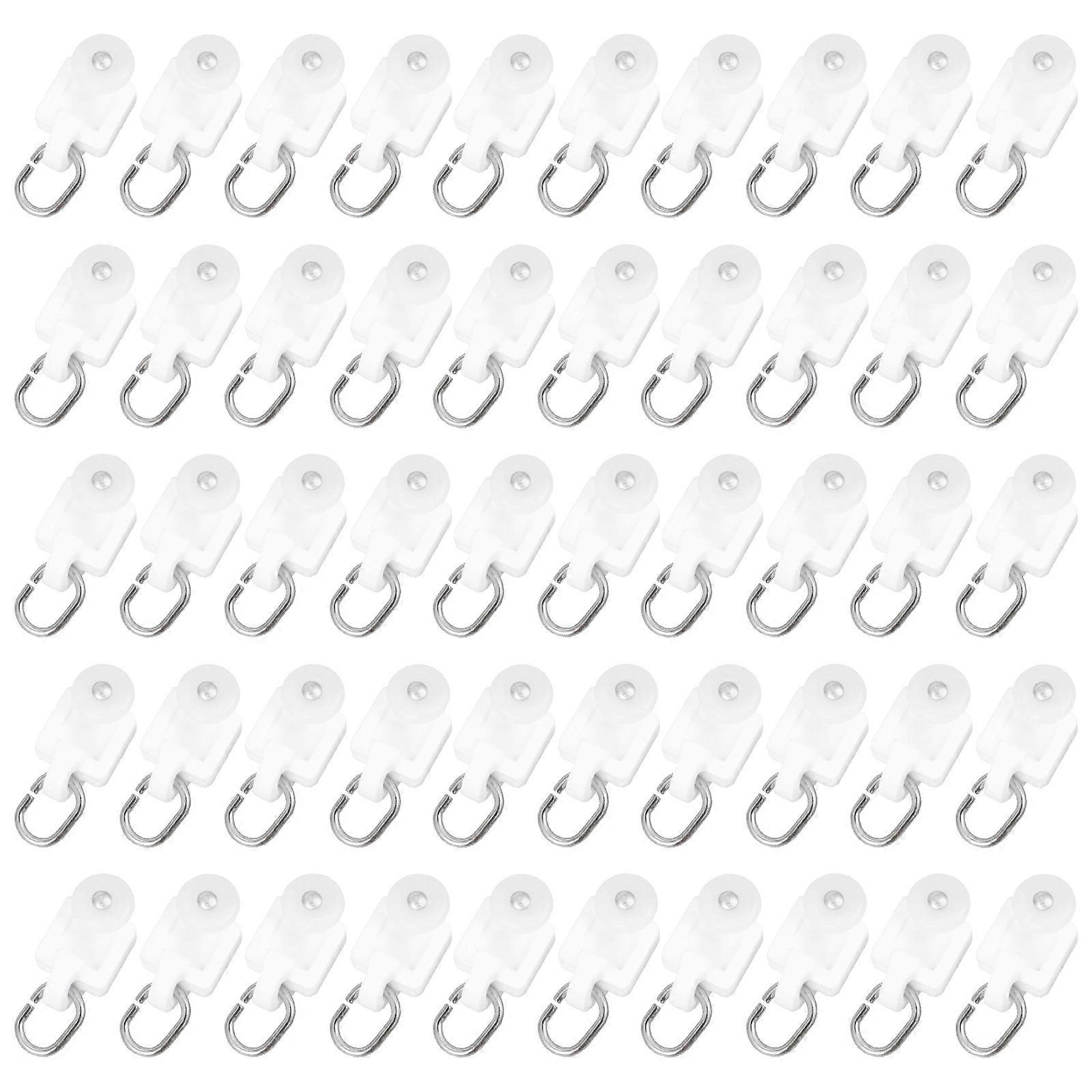 Drape Sliding Curtain Hook Pulley Round Shape Easy to Install and Use 100Pcs for Windows