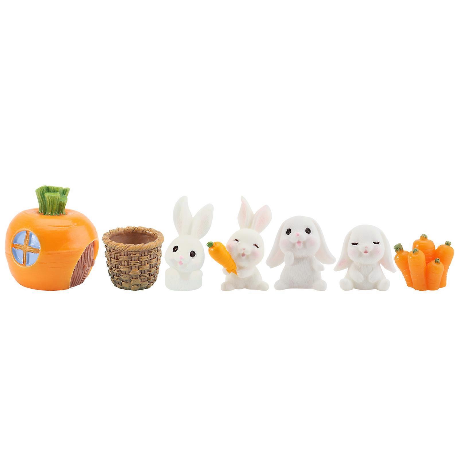 Desktop Adornment Mini Emulation Rabbit for Creative Ornament 21Pcs