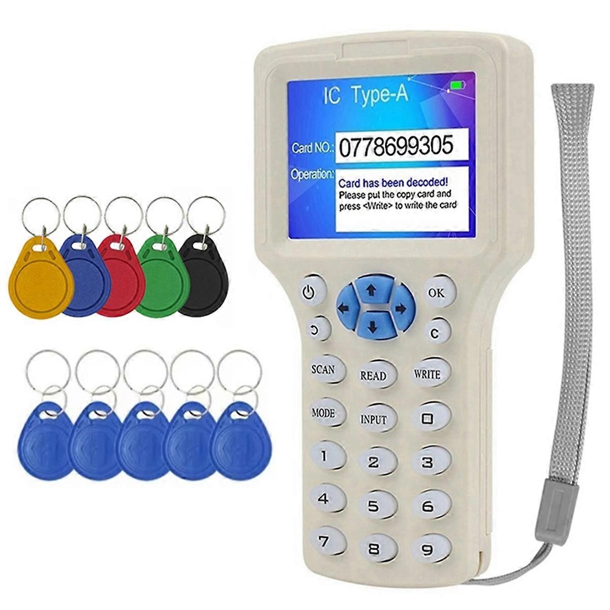 RFID NFC Smart Card Reader + 5XUID / T5577 Schlüsselanhänger RFID Duplikator 125K 13,56M IC / ID Key Writer RFID Replicator Programmierer