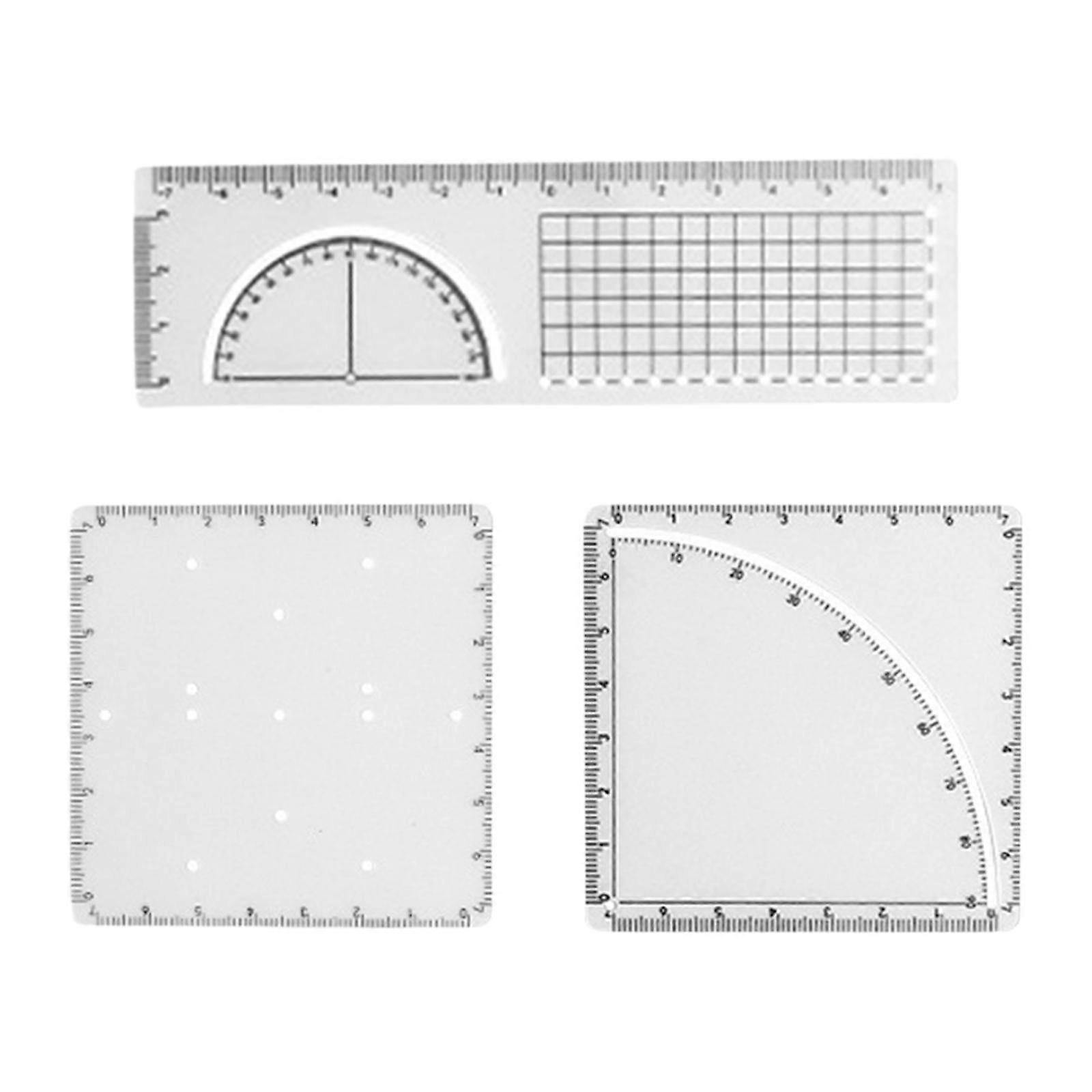 Geometric Ruler Drawing Stencils with Scale Measuring Tool Measuring Templates