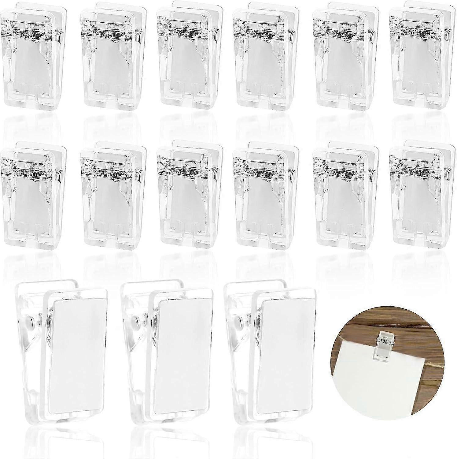 15 pcs Self-Adhesive Clips Wall Clips Transparent Adhesive Clips Command Clips