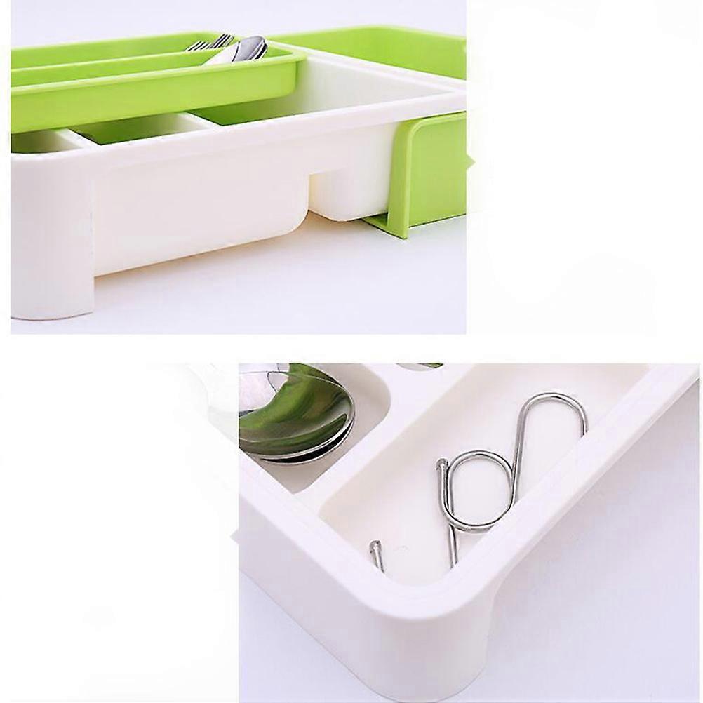 Flatware Storage Container 3Pcs Rectangular Telescopic Design Drawer Organizer for Home Kitchen Office Supplies
