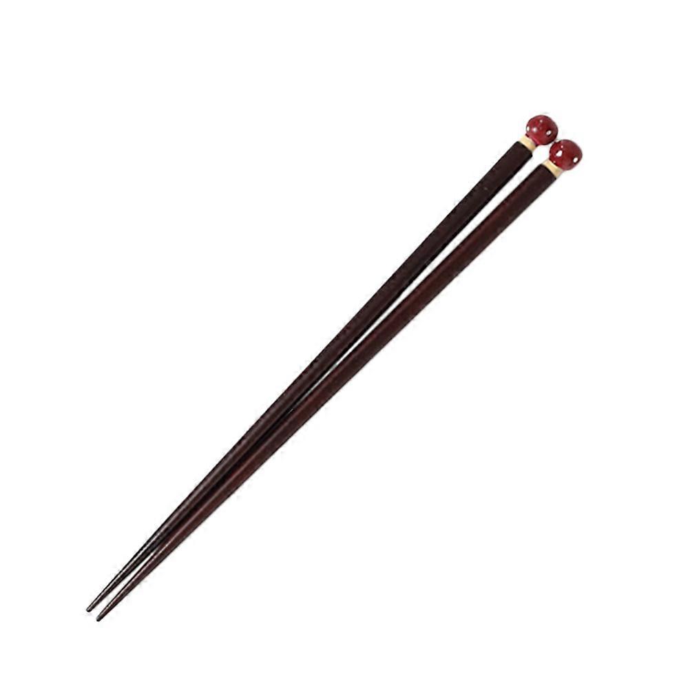 Vegetable and Fruit Chopsticks for Home Use Easy to Clean Coffee Wood 1Pair