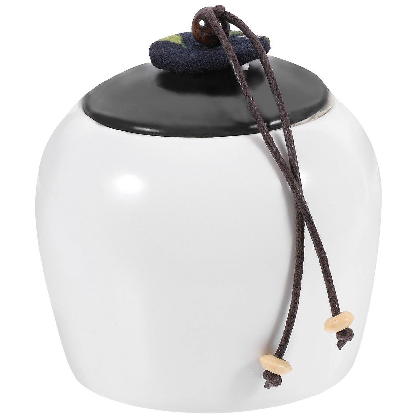 Ceramic Tea Leaf Container 2Pcs Simple Design Kitchenware Outdoor Use 3.54X3.14X2.75inch Scratch-proof