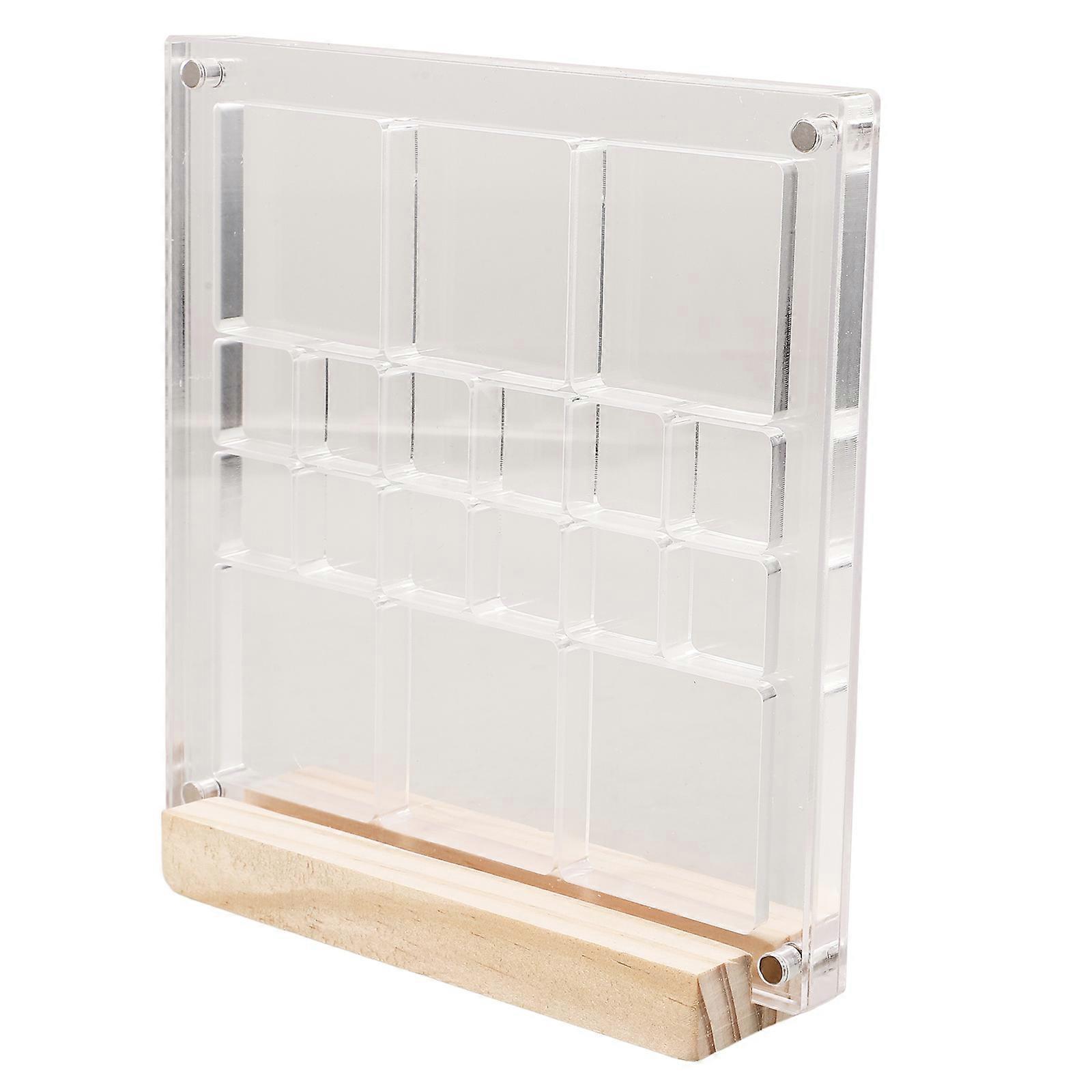 Elegant Display Box For Seashells And Mini Stones Wood Base Storage Container 5Pcs