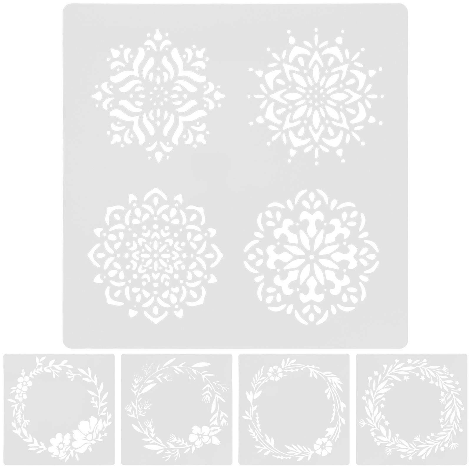 Crafts Stencils Drawing Templates for Gift Making Pet Material White Durable 5Pcs