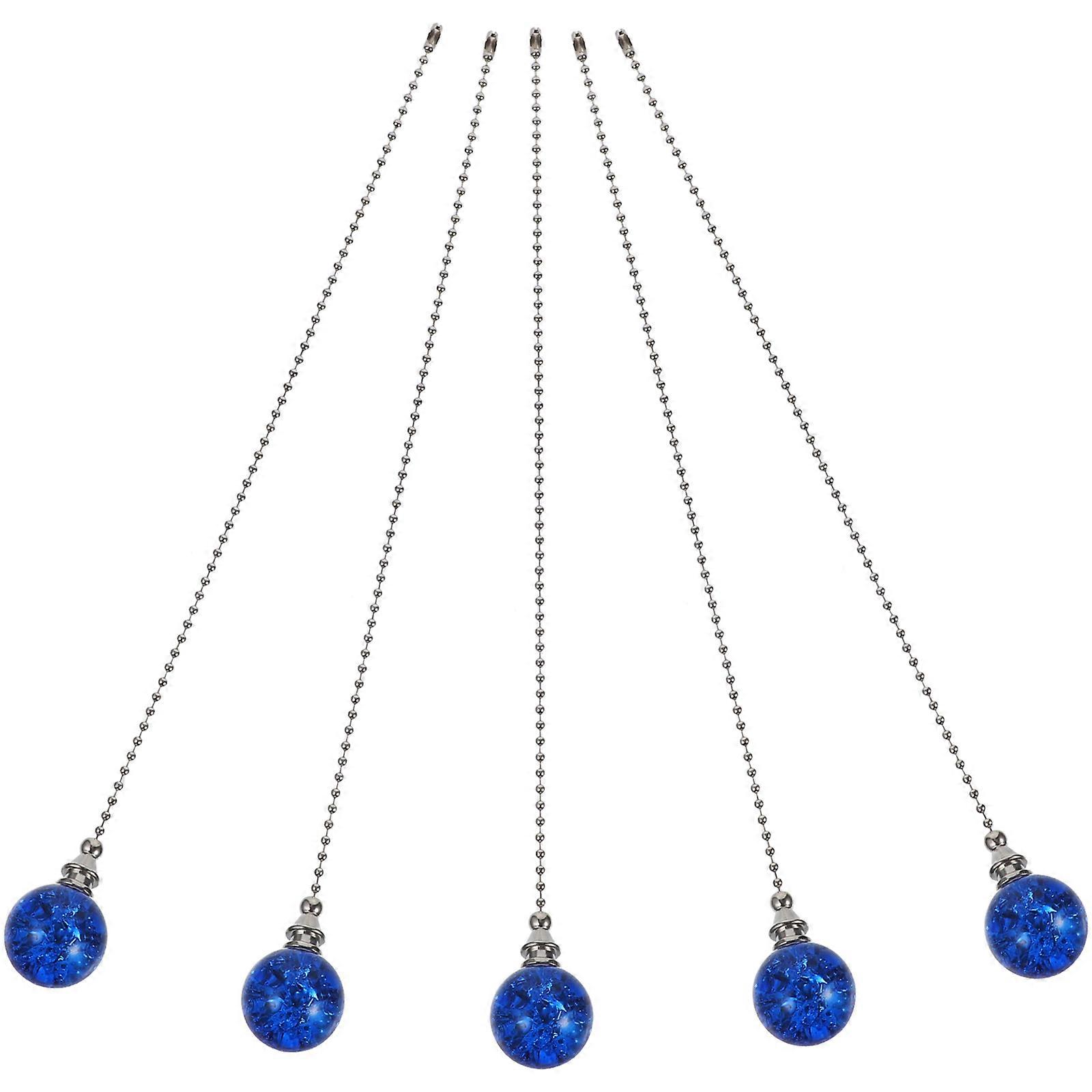 Decorative Fan Pull Chain for Hanging Use with 10Pcs Blue Lamp Accessory