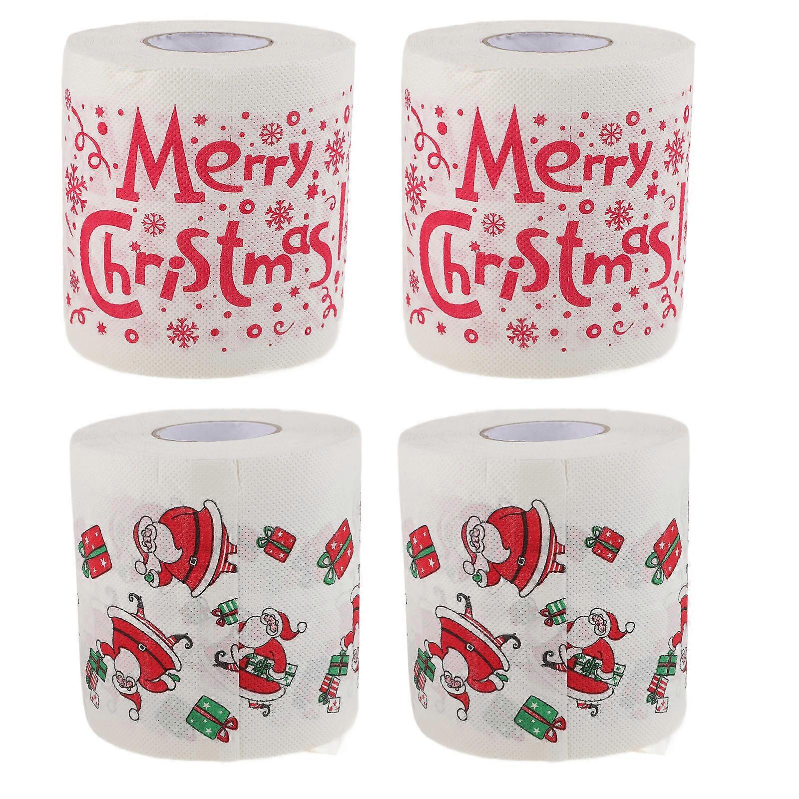 Christmas Toilet Paper Double Layer for 16 Rolls Durable Napkin Paper