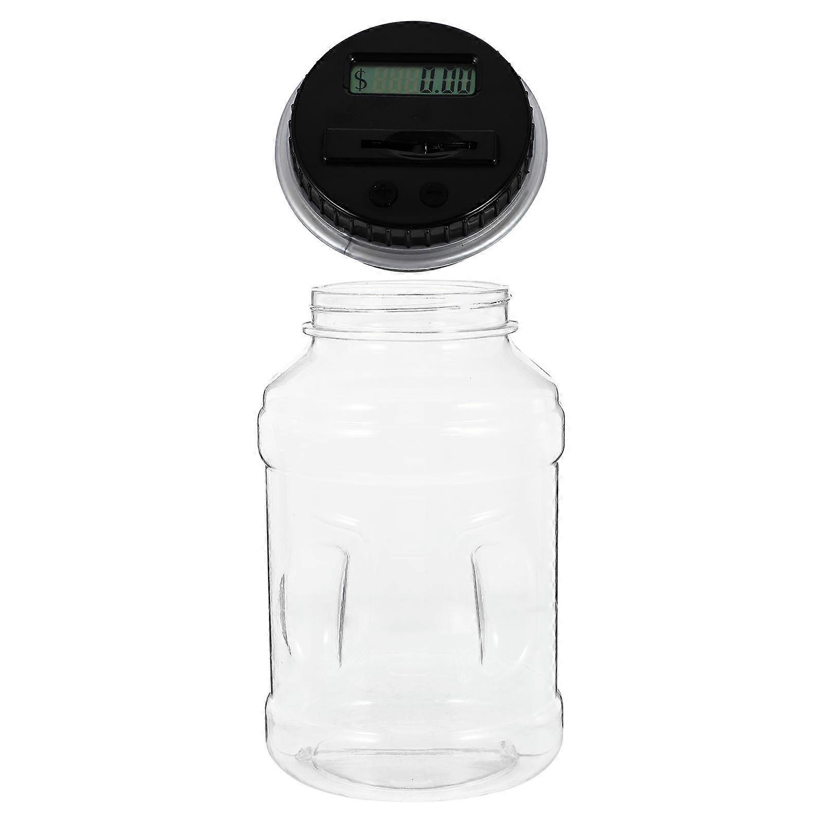 Clear Digital Coin Bank Piggy Bank for Storage 2Pcs Silver Color