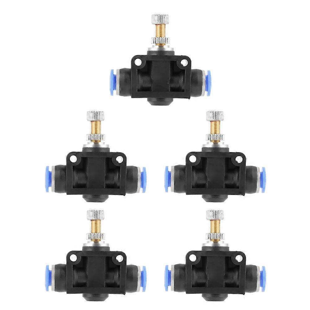 5 pcs/set Push In Speed Controller 6mm Pneumatic Air Flow Control Valve Connector