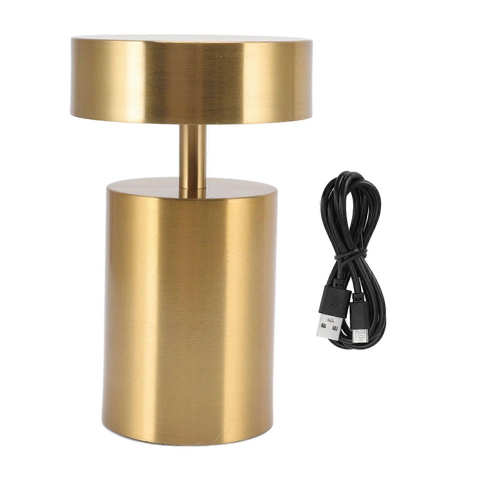 LED Table Lamp 3 Levels Electroplating USB Charging LED Night Light Desktop Decoration Table Lamp for Bar Hotel Restaurant Gold