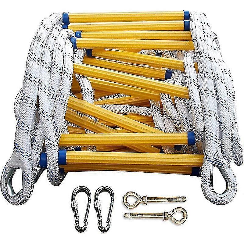 Nouvelle échelle de secours incendie de 5 m (196,85 pouces), échelle de corde de secours résistante aux flammes, échelle d'évacuation d'urgence pour la sécurité incendie, échelle de corde de sécurité