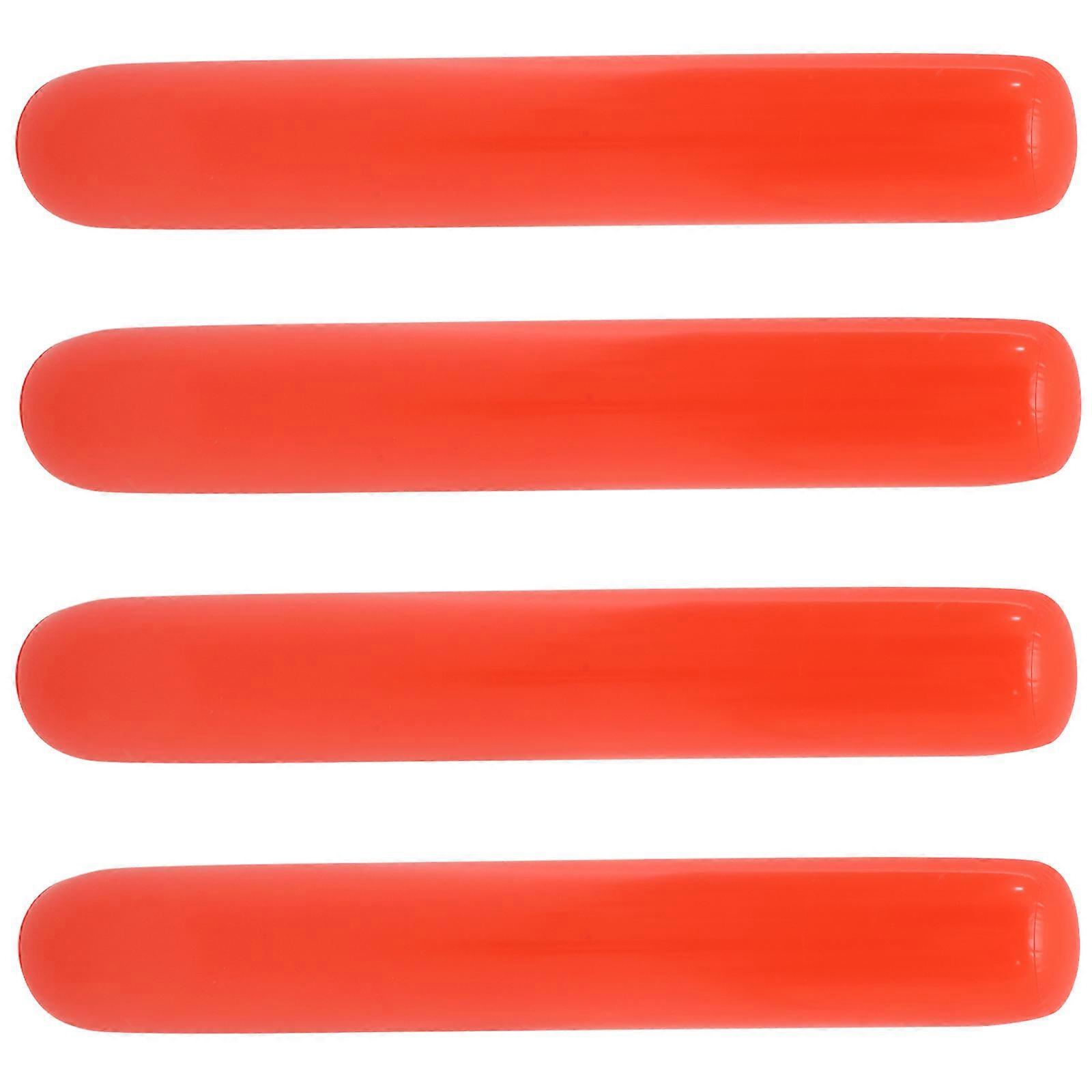 Inflatable Cheering Sticks Red PVC Noise Maker for Playing 4Pcs Sports Activities