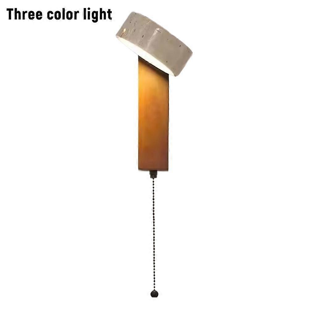 Rotatable Yellow Travertine Wall Lamp Hand Polished Natural Stone Adjustable Light Pull Cord Switch Medieval Modern Style for Bedroom