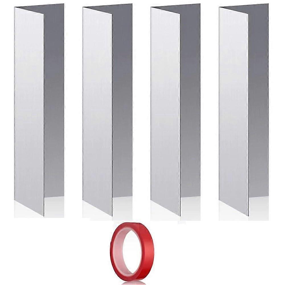 Aluminum Garage Door Seal Shields Set Of 4, 5.9 x 1.7 Inch, With Double Sided Tape, Weatherproof Noise Reduction