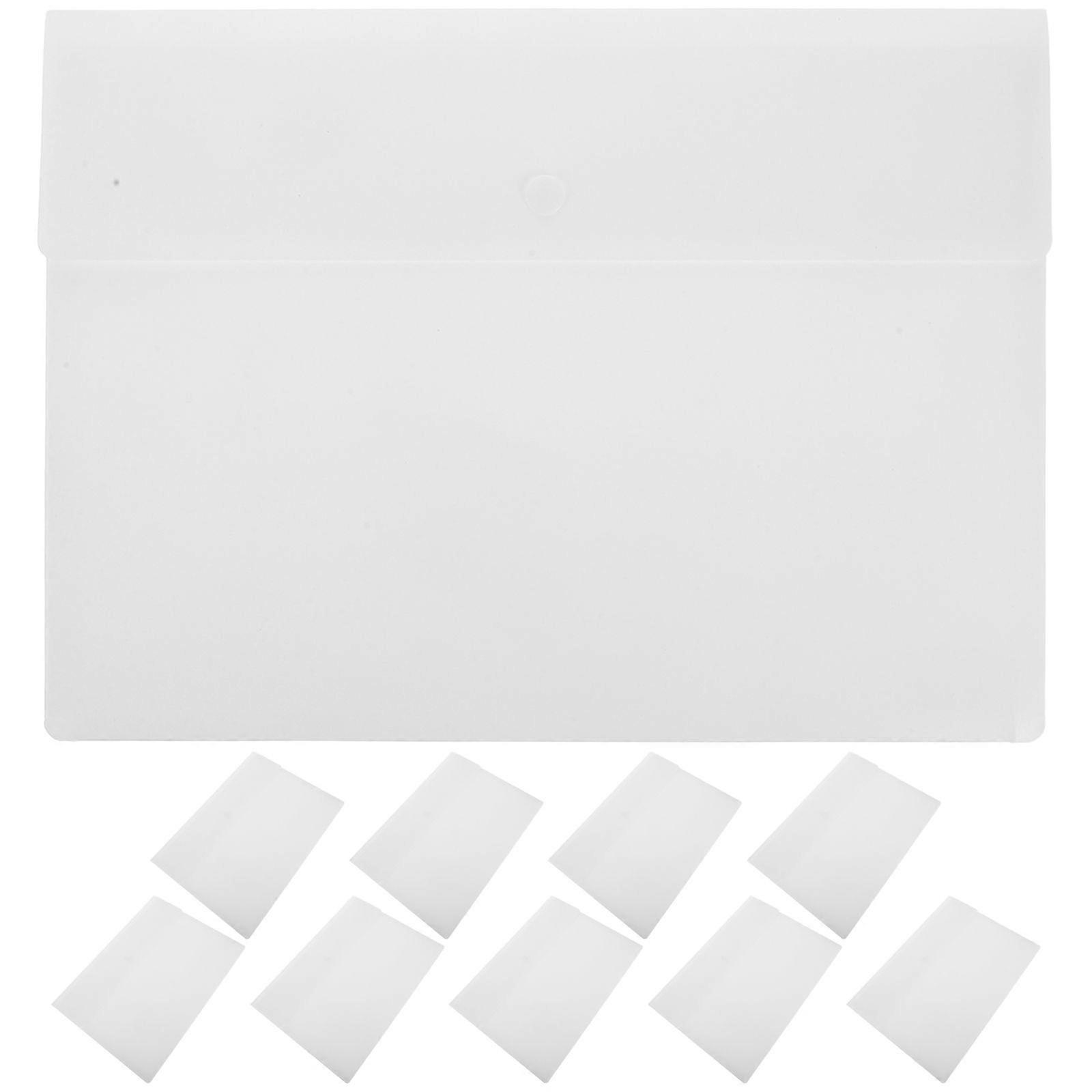 10pcs Document Holder: Waterproof File Envelope With Snap Fastener - A4 Button Down Document Bag - Pocket Folder For Business Office Use