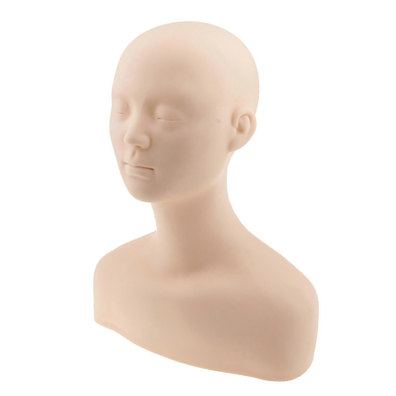 Soft Silicone Massage Make Up Practice Training Mannequin Head Shoulder Bone