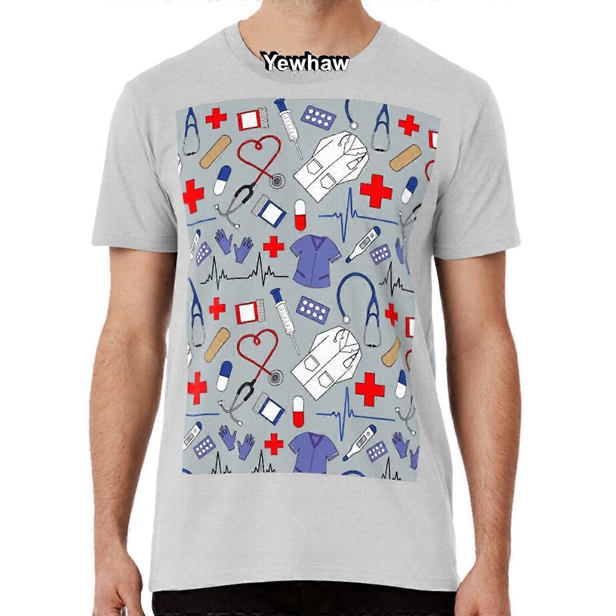 Orvos és ápolónő mintás póló születésnapi ápolás