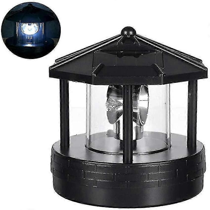 Solar Powered Rotating Lighthouse Light for Garden and Yard