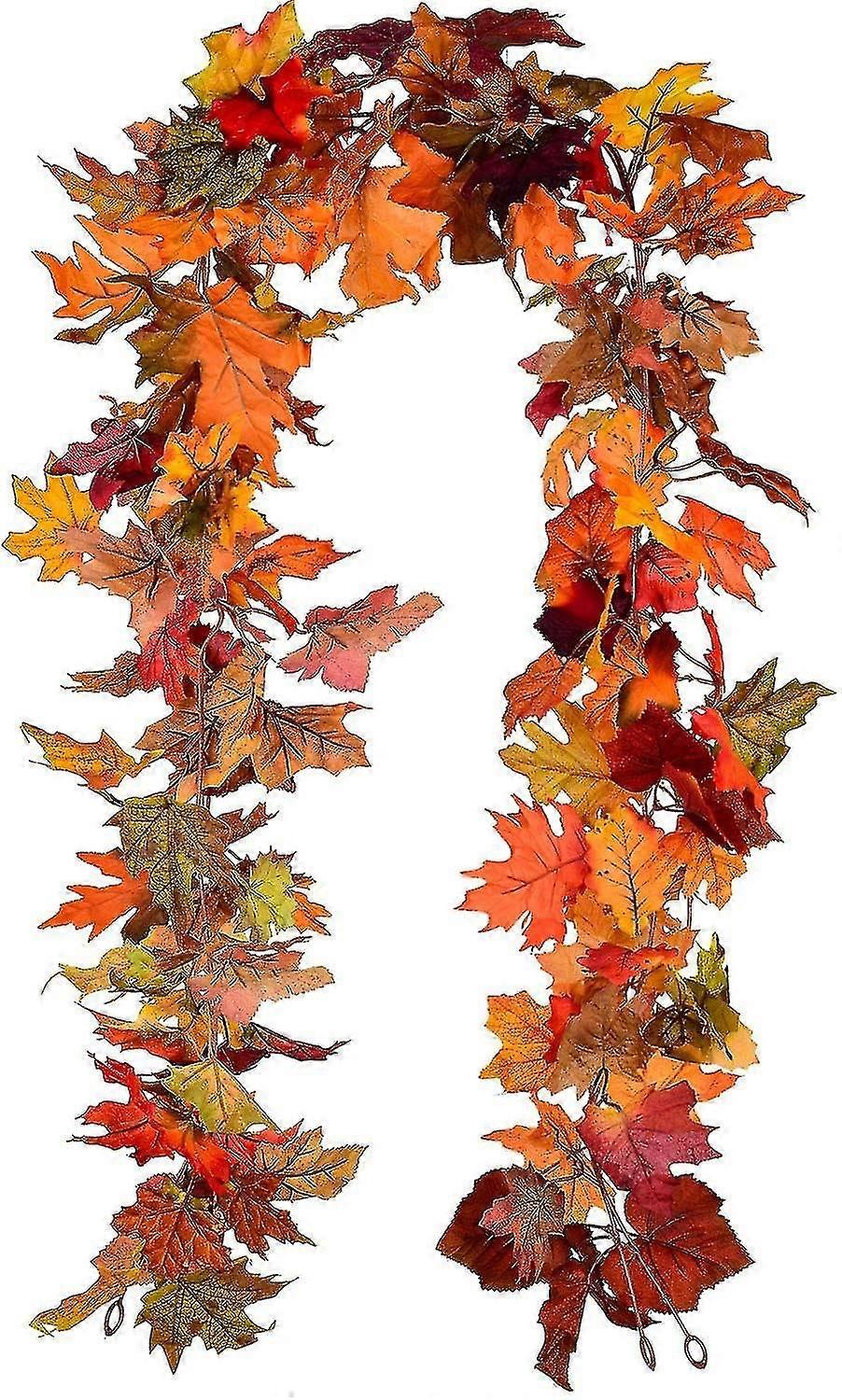 Fall Maple Garland - 5.9ft/piece Artificial Fall Foliage Garland Colorful Autumn Decor Com
