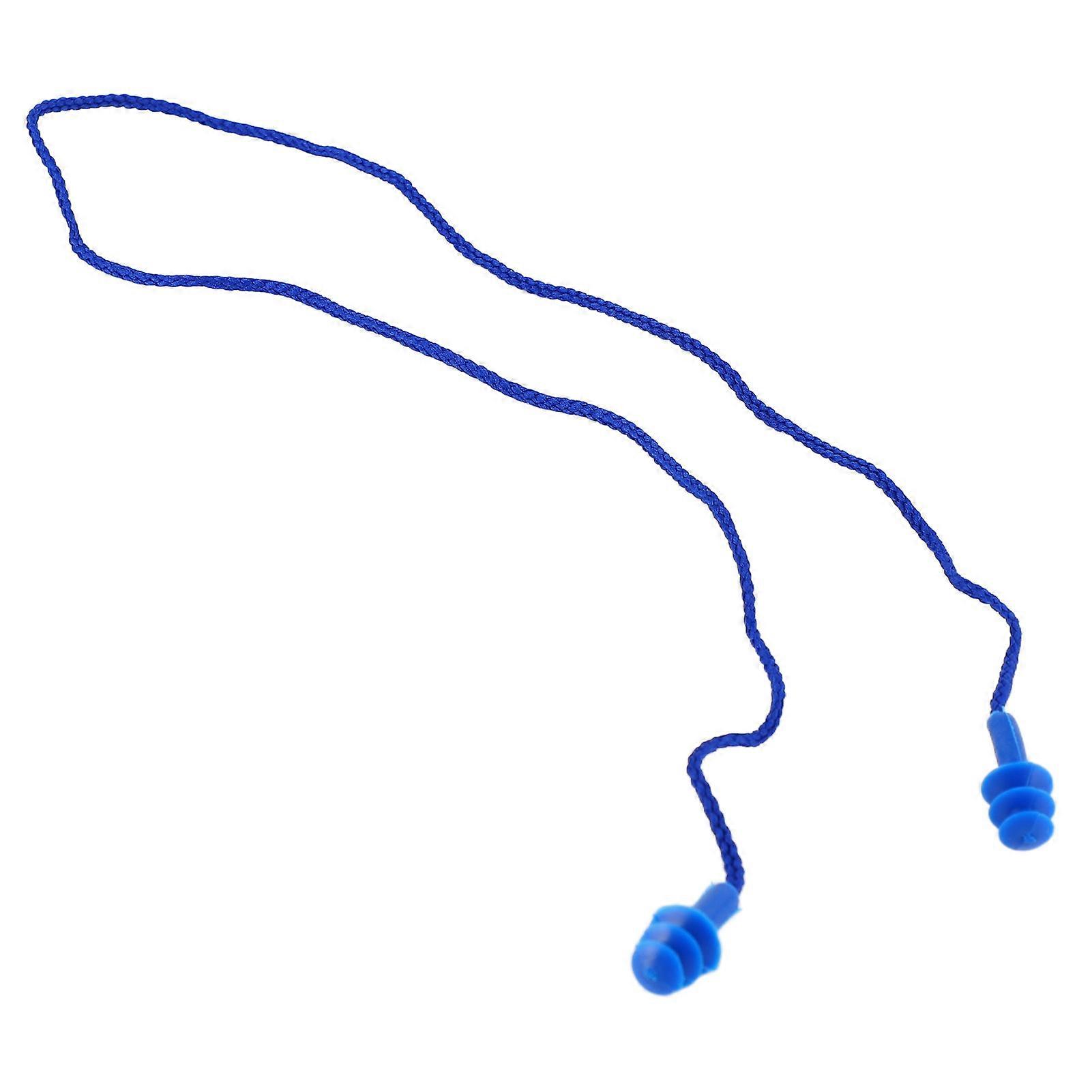 Silicone Ear Plugs Noise Canceling Reduction Waterproof Reusable Sound Blocking Earplugs for Sleeping Swimming Blue 