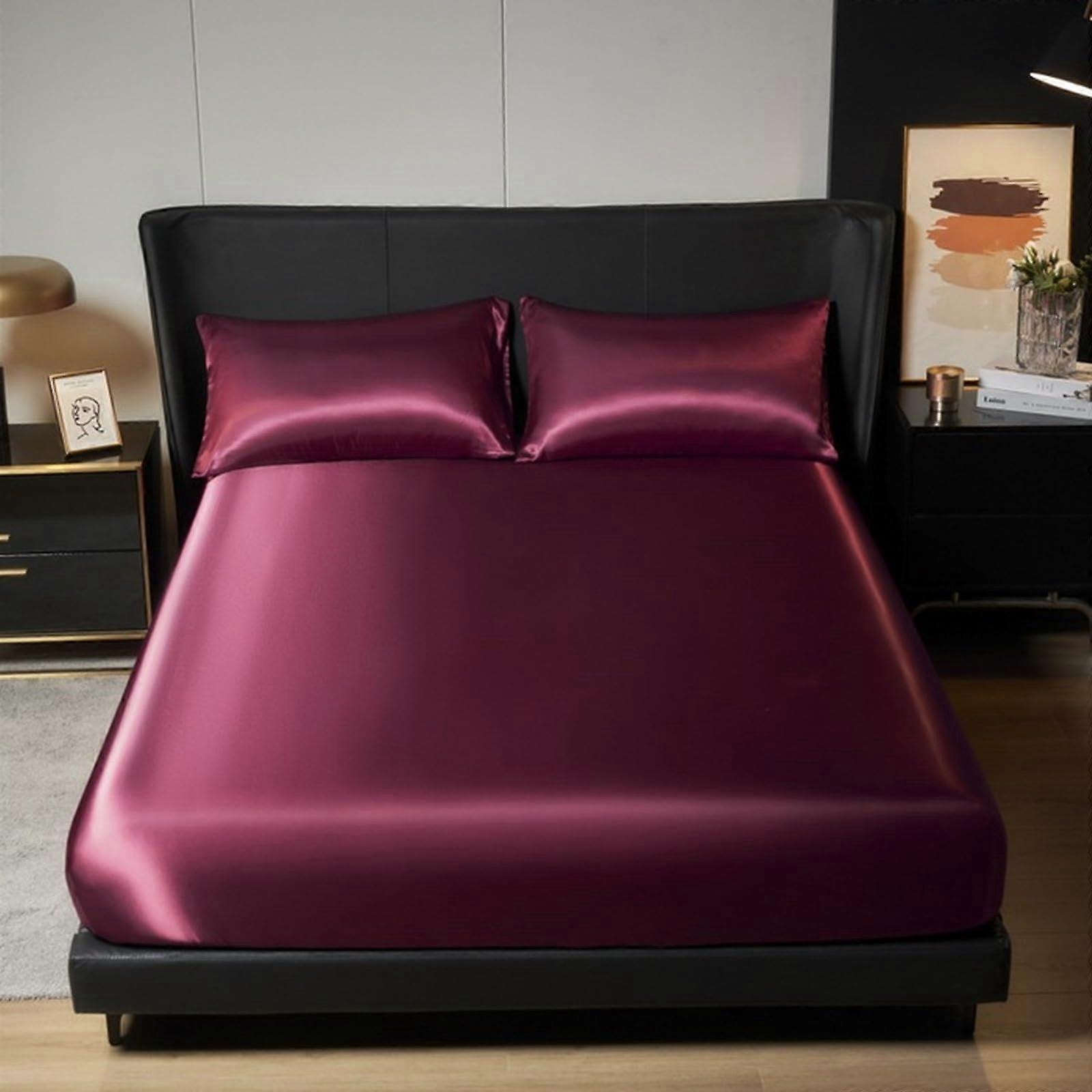 Fitted Sheet Ice Silk 99x190+25cm Depth Fits 99x190cm To 180x200cm Multiple Sizes