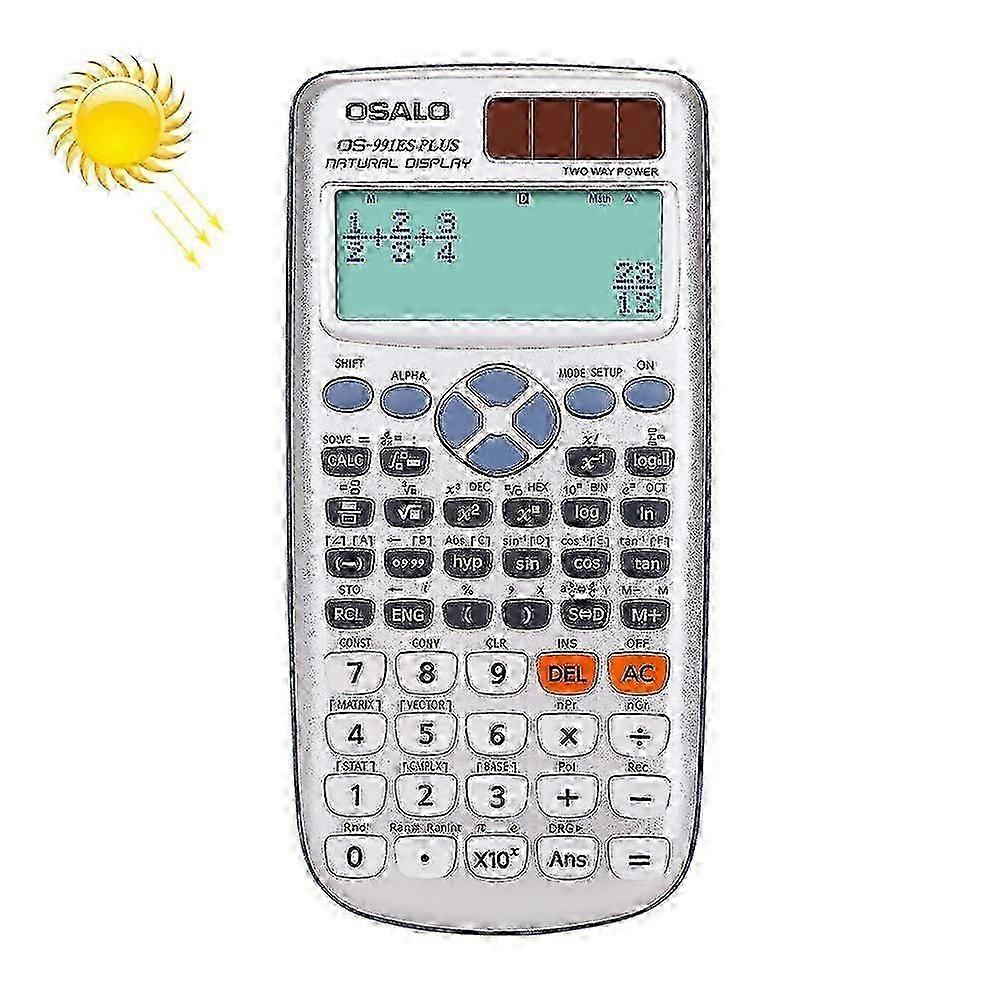 OSALO OS-991ES PLUS 10+2 Digits Multi-functional Student Function Scientific Calculator Solar Energy Dual Power Calculator