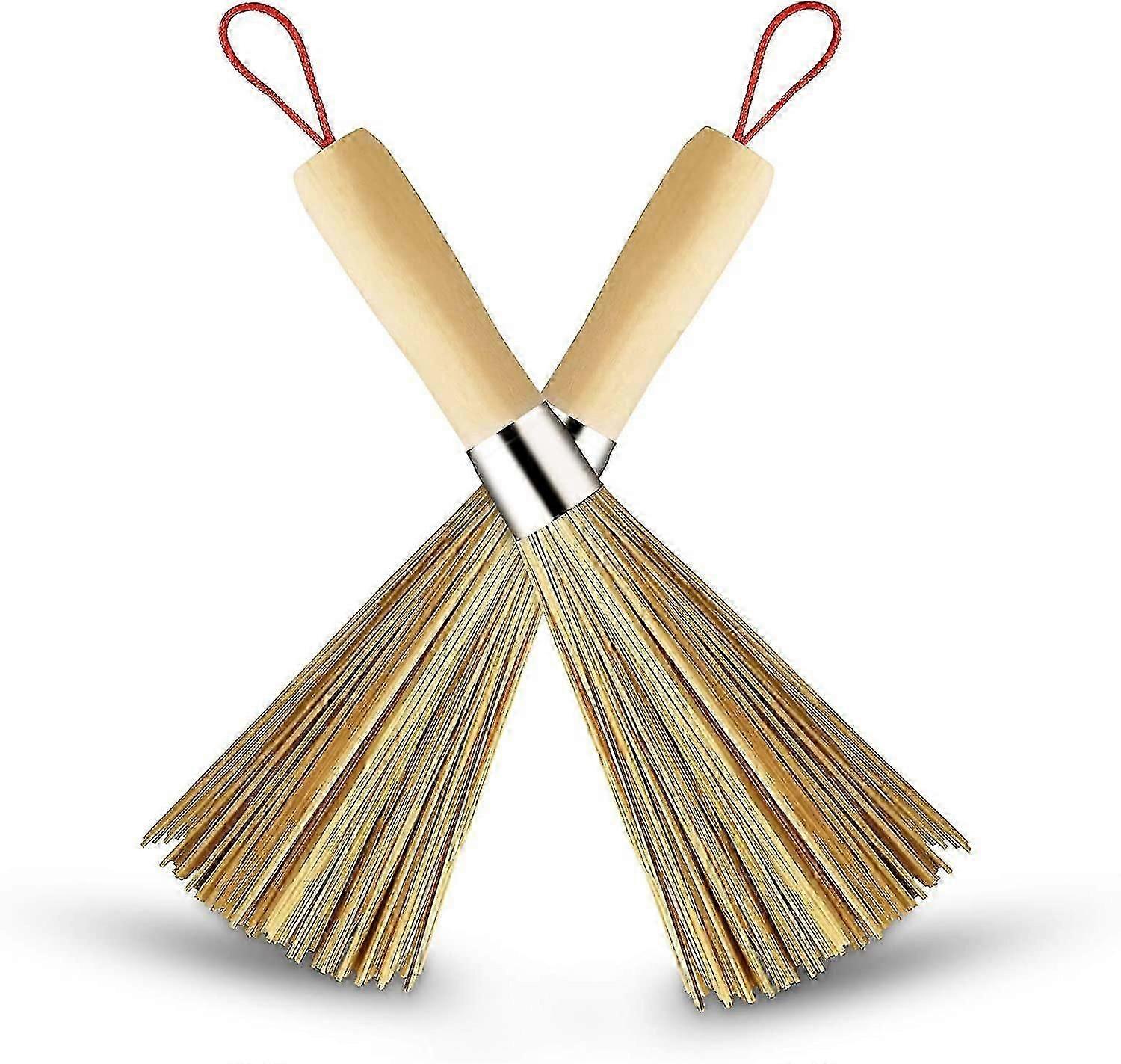 2 حزمة فرشاة الخيزران ووك ، فرشاة تنظيف المطبخ ، فرشاة عموم المطبخ الخيزران ، فرشاة تنظيف مقبض عموم FPR ، فرشاة الخيزران