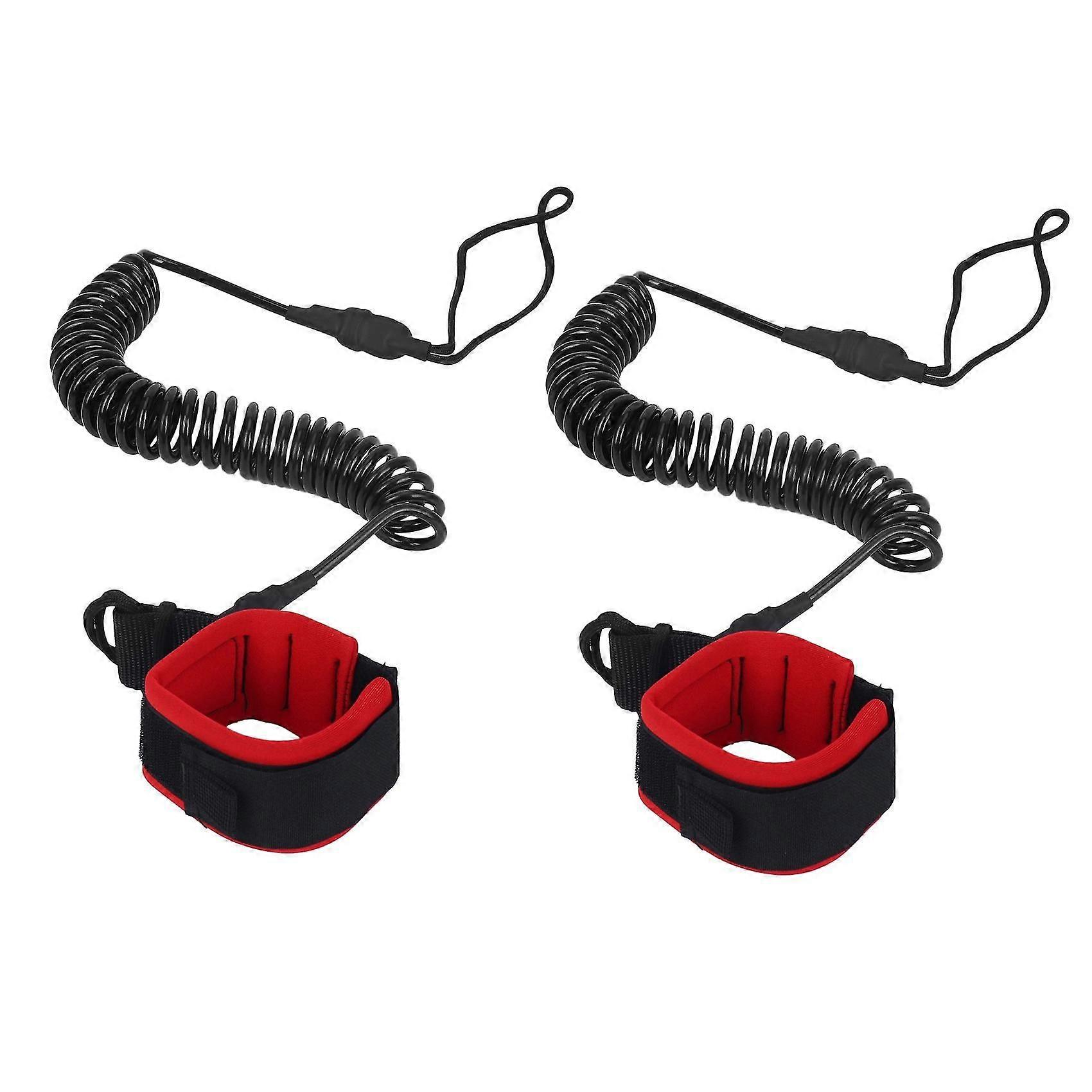 2x 10.6ft الكاحل المقود ركوب الأمواج ملفوف الوقوف حتى مجداف المجلس الأسود TPU مجداف المجلس القدم الساق حبل سور