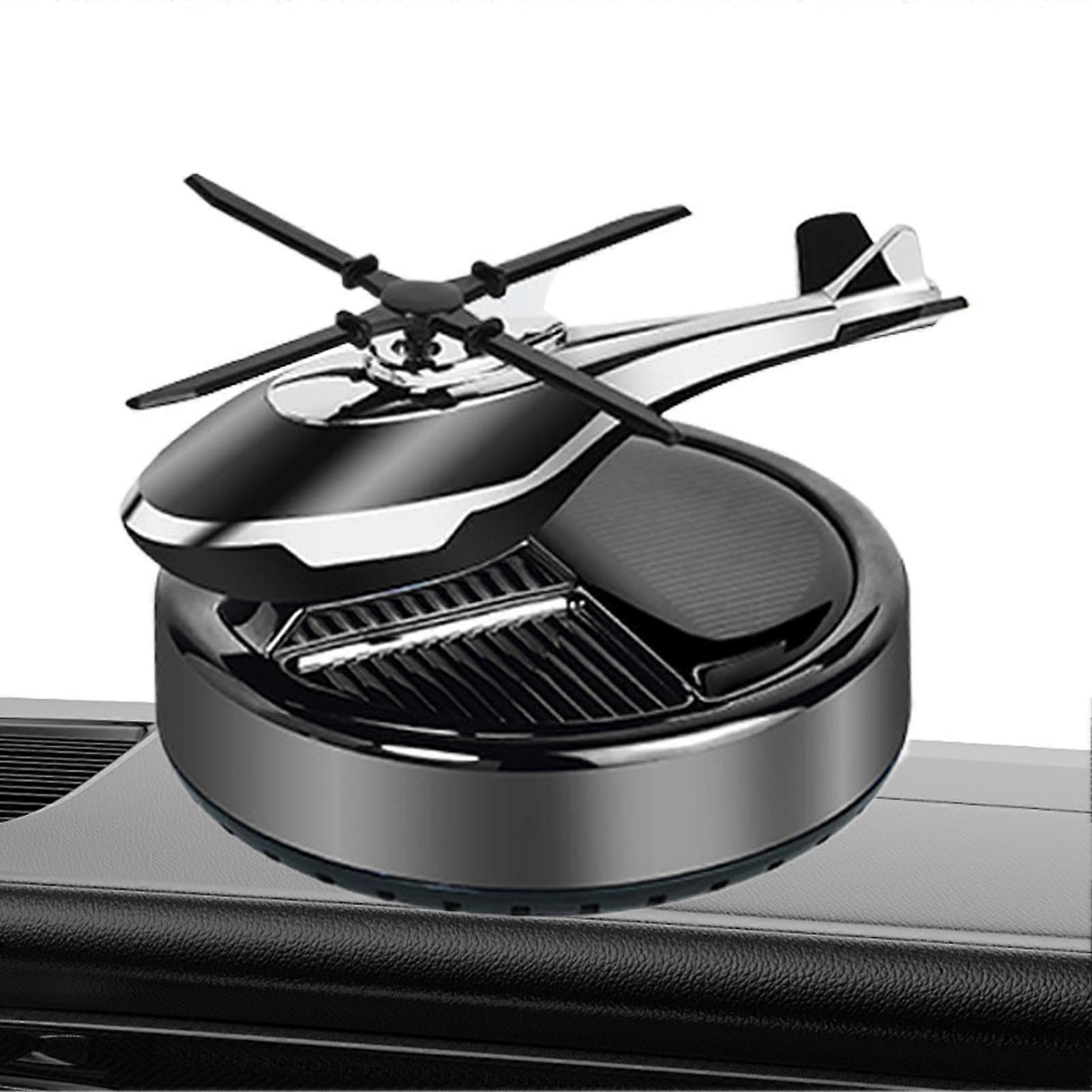 Solar Rotating Car Oil Diffuser Helicopter Shaped Air Freshener For Car Black Activated Diffuser 1 Count