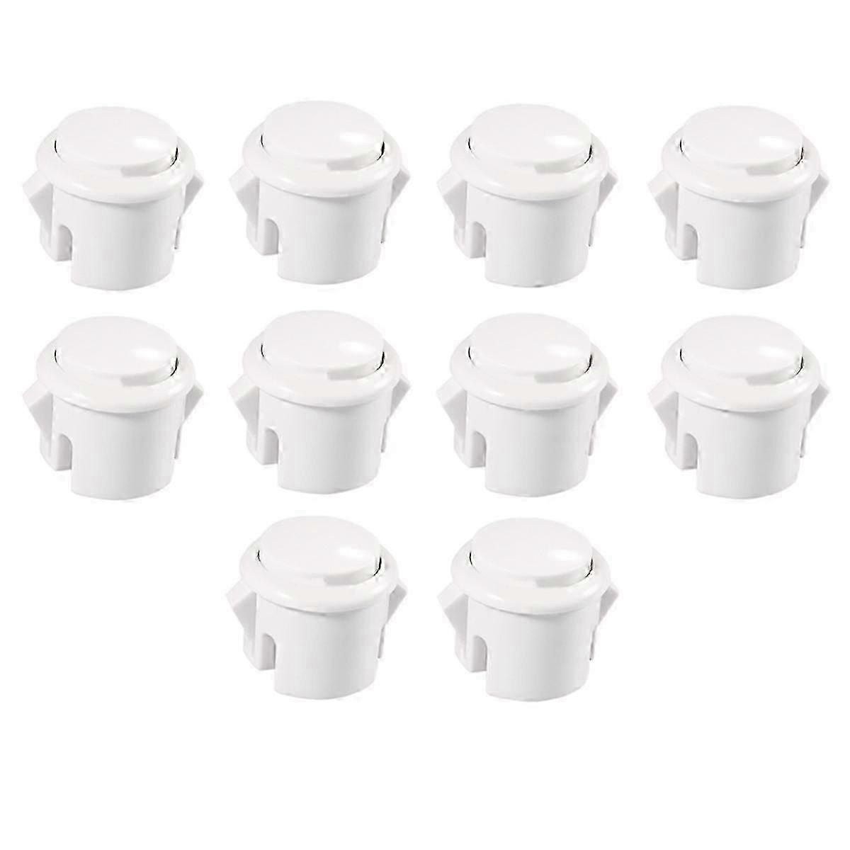 10 Pcs 30Mm Arcade Buttons - Responsive for Gaming Enthusiasts in White
