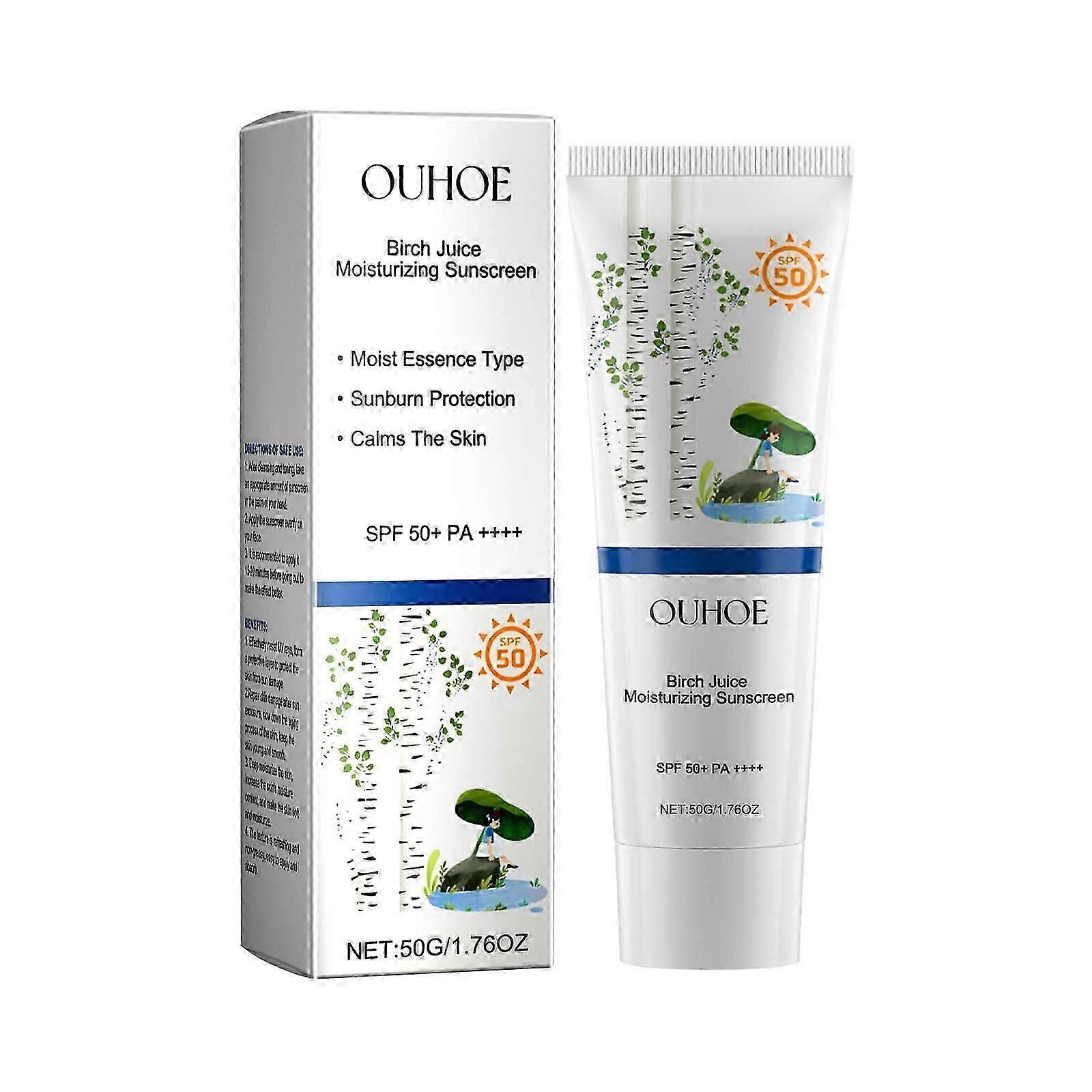 Ouhoe Birch Sap Moisturizing Protective Cream Moisturizing Isolation Uv Protection Moisturizing Refreshing Protective Cream