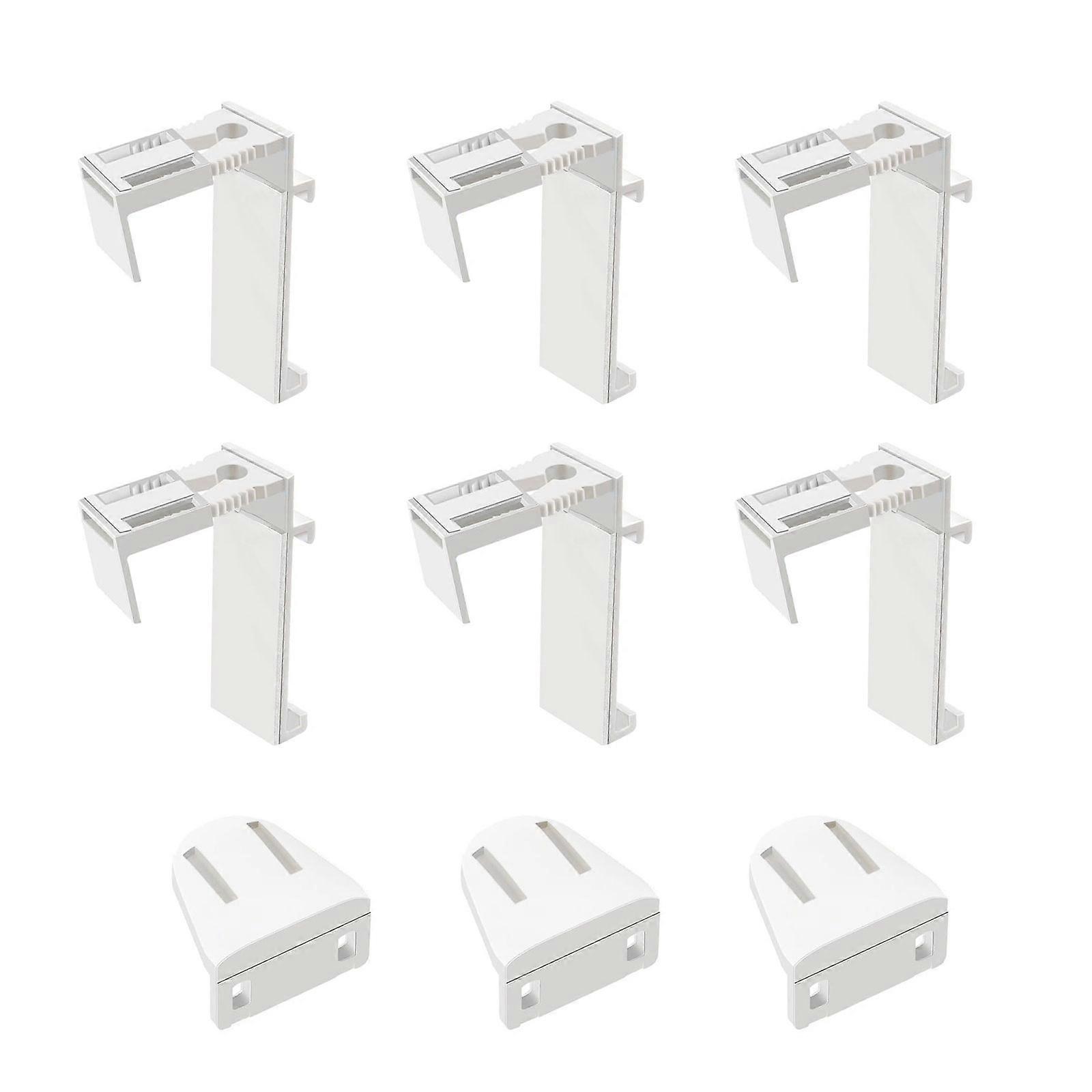 Premium Roller Blind Installation Set Includes PVC Triangular Fasteners And Reinforced Brackets For Double Curtain Rails Multicolor