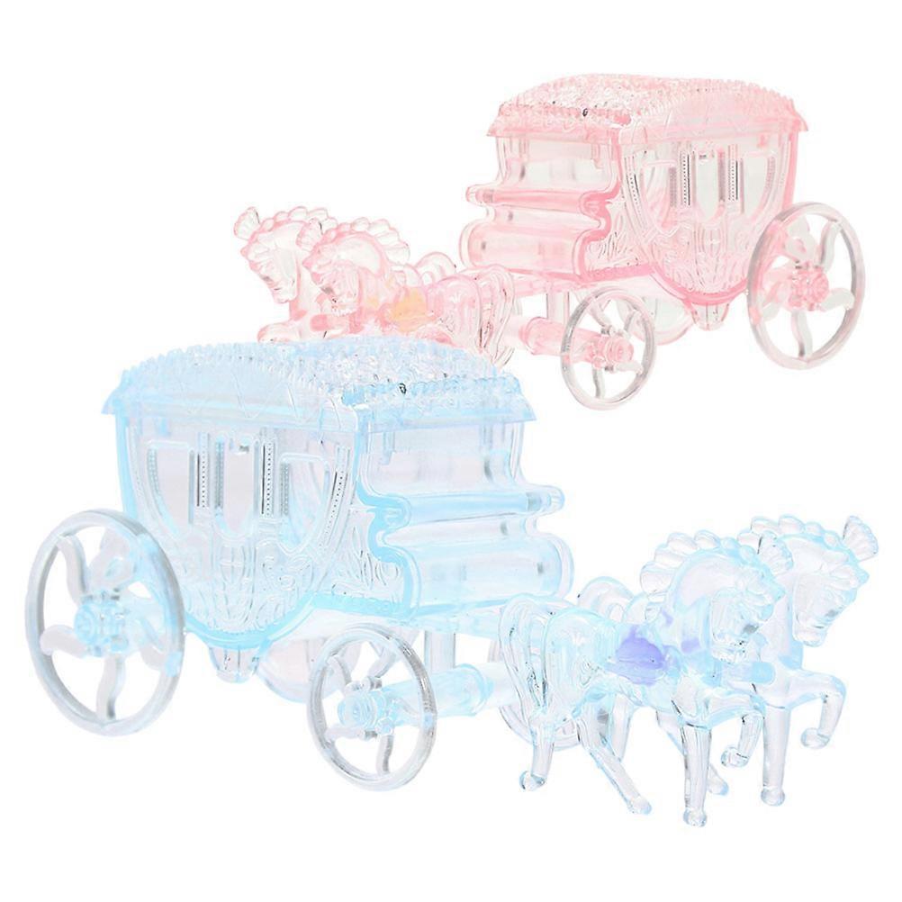 Mini Carriage Sky Blue Candy Box for Wedding Candy Holder 2Pcs