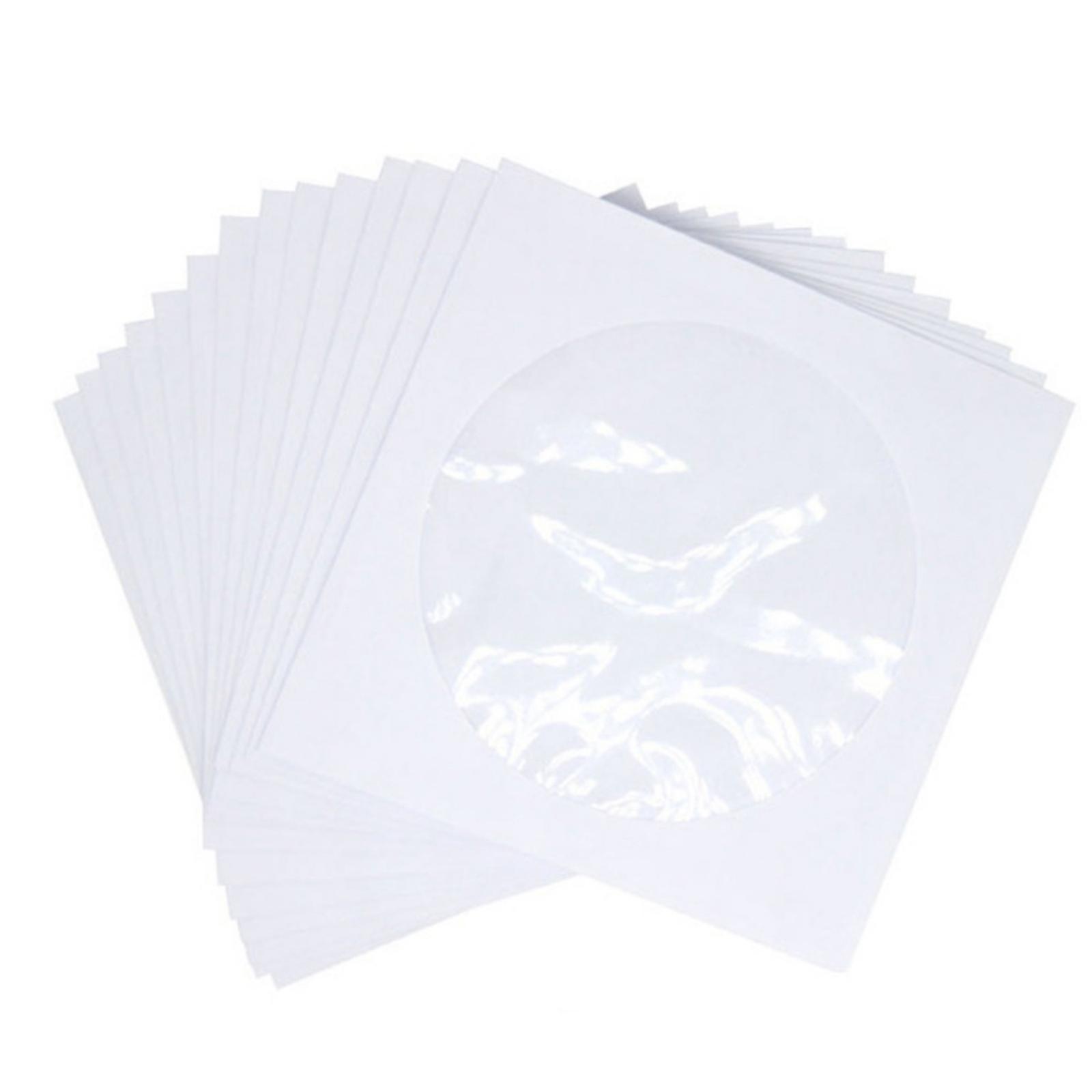 100Pcs 8cm VCD VCD Sleeves with Clear Window Reusable Dustproof Envelopes Protector for Music Movie Collection Multicolor