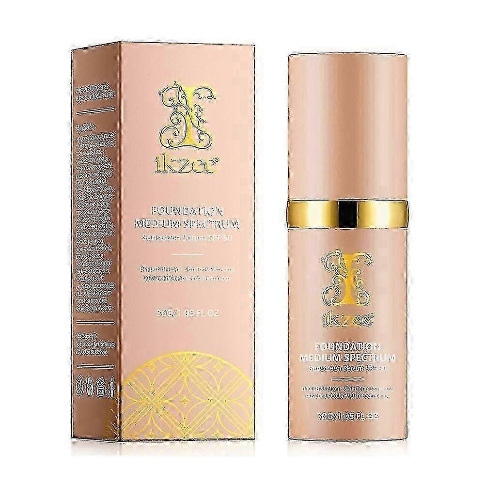 4 In 1 Foundation With Spf 50+, Hydrating Changing Foundation Longwearing Waterproof, Medium Spectrum For Gym, Sport, Dancing 30ml